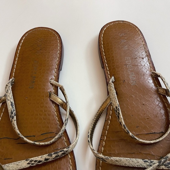 Sam Edelman Brown Snake-Print Sandals Summer Vacation Boho Beach - Picture 7 of 8